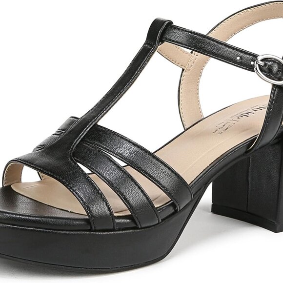 Women's Platform Sandals Synthetic Rubber Sole Buckle Strap Dressy Heel - Picture 1 of 9